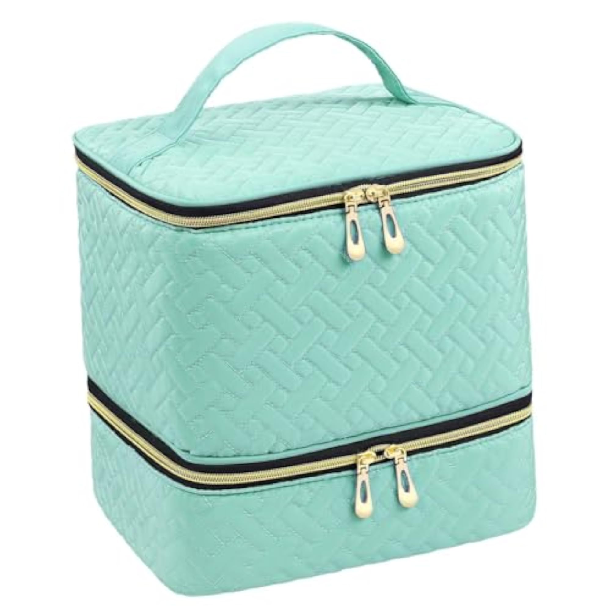 Sturdy Double Layer Nail Polish Organizer Bag, Green